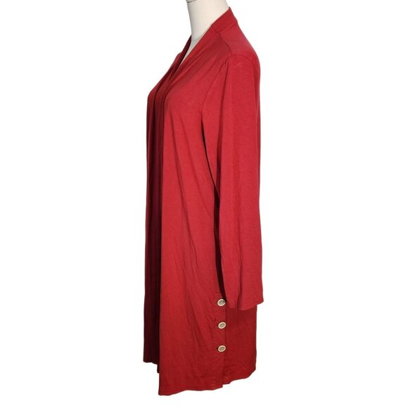 J Jill Wearever Collection Red Stretch Knit Cardigan Jacket Womens Size L - Picture 2 of 11